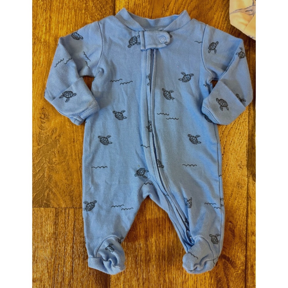 Carters Baby Sleepers Boy Preemie Lot Rompers Outfits Clothes Reborn Turtle Fish - Picture 3 of 5